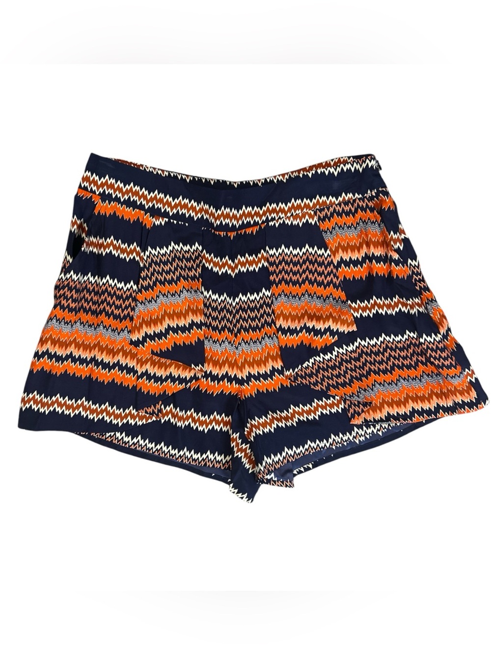 Parker Women’s M 100% Silk Shorts Navy Orange Geometric Print NWT